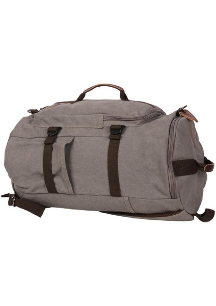 Orjinal Kanvas Kumaş Silindir Okul Günlük ve Seyahat Sırt Çantası Gri indirimleri