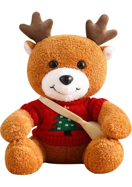 Oturmuş Noel Geyik Bebek Noel si Elk Doll Peluş Oyuncak (Yurt Dışından)