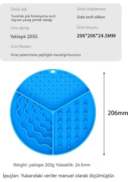 Better Li Yuvarlak Kedi ve Köpek Yalama Matı, Silikon Yavaş Yemek Matı, Kaymaz Vantuz (Yurt Dışından) modelleri