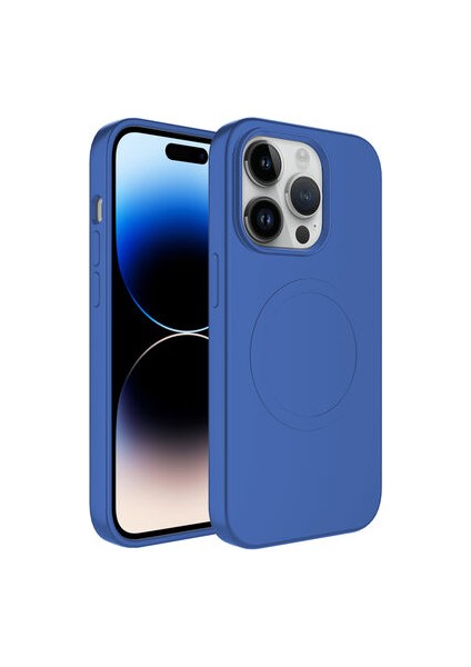 iPhone 14 Pro Kılıf Magsafe Wireless Şarj Özellikli Pastel Renk Silikon Plas Kapak