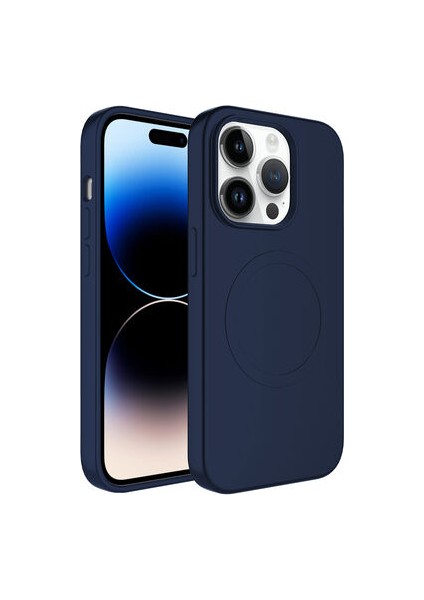 iPhone 14 Pro Kılıf Magsafe Wireless Şarj Özellikli Pastel Renk Silikon Plas Kapak