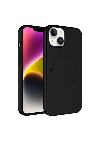 iPhone 14 Plus Kılıf Magsafe Wireless Şarj Özellikli Pastel Renk Silikon Plas Kapak