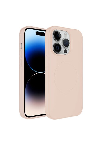 iPhone 13 Pro Kılıf Magsafe Wireless Şarj Özellikli Pastel Renk Silikon Plas Kapak