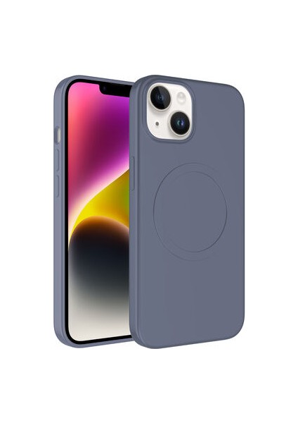 iPhone 13 Kılıf Magsafe Wireless Şarj Özellikli Pastel Renk Silikon Plas Kapak