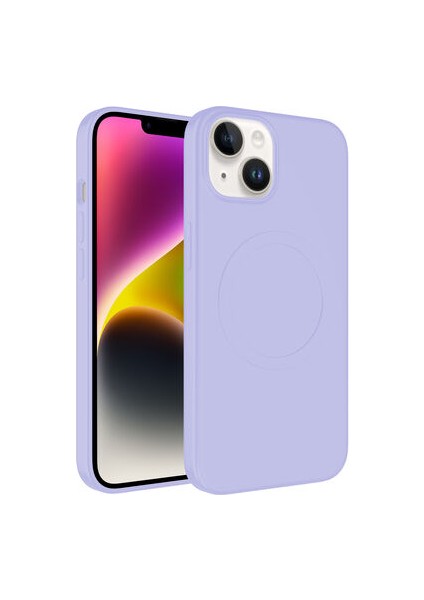 iPhone 13 Kılıf Magsafe Wireless Şarj Özellikli Pastel Renk Silikon Plas Kapak