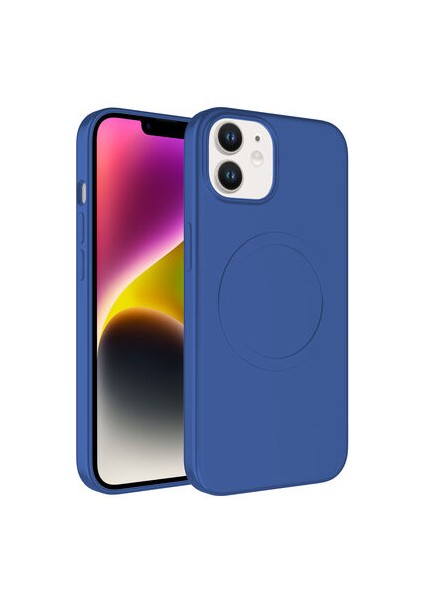 iPhone 12 Kılıf Magsafe Wireless Şarj Özellikli Pastel Renk Silikon Plas Kapak