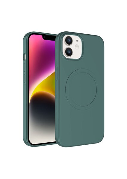 iPhone 11 Kılıf Magsafe Wireless Şarj Özellikli Pastel Renk Silikon Plas Kapak