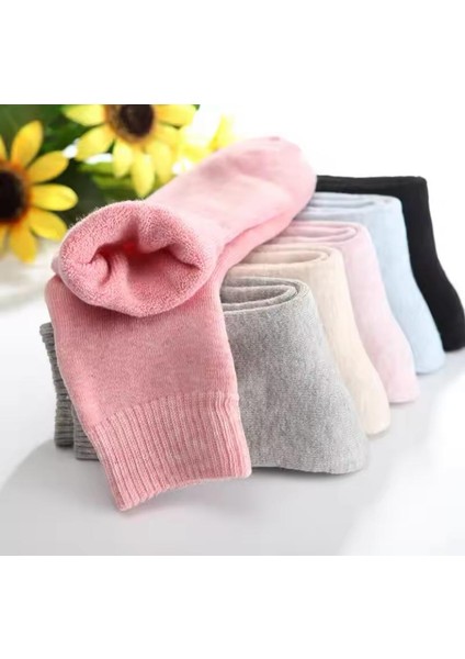 Kadın Kışlık Pamuklu Kalın Havlu Çorap Isı Emici Soft Renkler 6'çift fiyatları