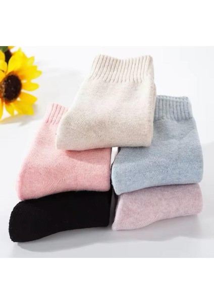 Kadın Kışlık Pamuklu Kalın Havlu Çorap Isı Emici Soft Renkler 6'çift indirimleri