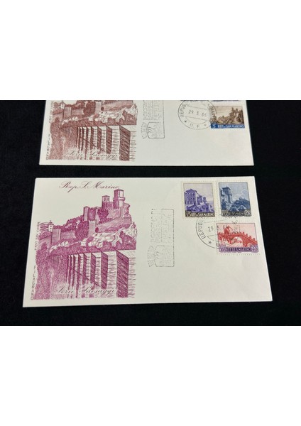 1966 San Marino Tam Seri 2 Adet Ilk Gün Zarfı