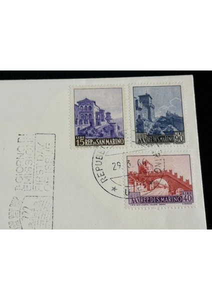 1966 San Marino Tam Seri 2 Adet Ilk Gün Zarfı