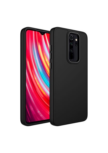 Redmi Note 8 Pro Kılıf Metal Çerçeve ve Buton Tasarımlı Silikon Luna Kapak