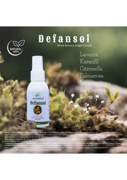 Defansol, %100 saf Uçucu Yağ ve Hidrosol Karışımı, Aromaterapik Bitkisel Koruyucu Sprey, 100 Ml, Bit Sinek Böcek Kovucu