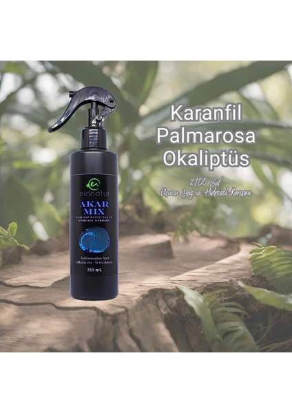 Ein Natur Akarmix, %100 Saf Uçucu yağ ve hidrosol karışımı, 220 Ml, Akar Toz Alerjisi, Doğal Aromaterapi Karışımı