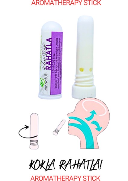 Ein Natur "Rahatla" Uçucu Yağ Karışımlı Aromatherapy Stick, Relax, Sleep, Aromaterapi koklama tüpü, essential oil inhaler stick