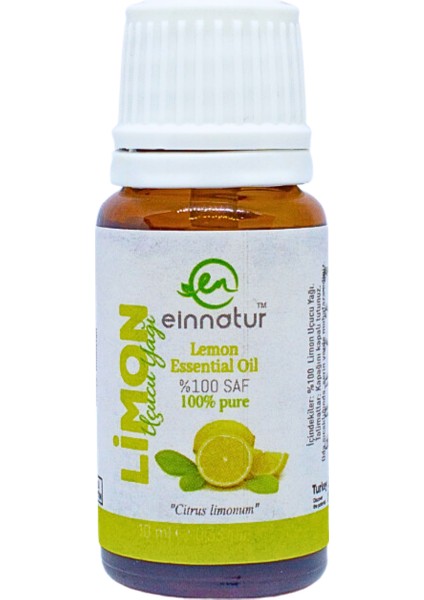 Ein Natur Limon Uçucu Yağı, % 100 Saf, 10 ml, Citrus limon essential oil