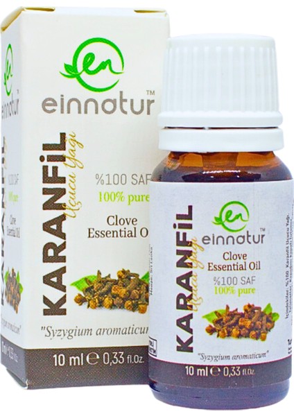 Karanfil Uçucu Yağı 10 ml, saf, Syzygium aromaticum essential oil, öjenol içerir.