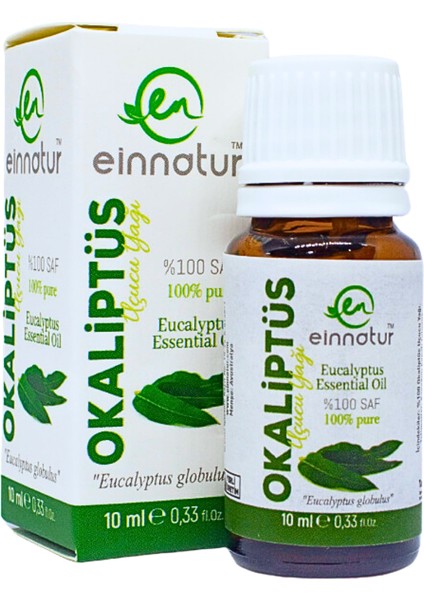 Einnatur %100 Saf Okaliptüs Uçucu Yağı, 10 Ml, Eucalyptus Globulus Oil, Yüksek Oranda 1,8-sineol Içerir