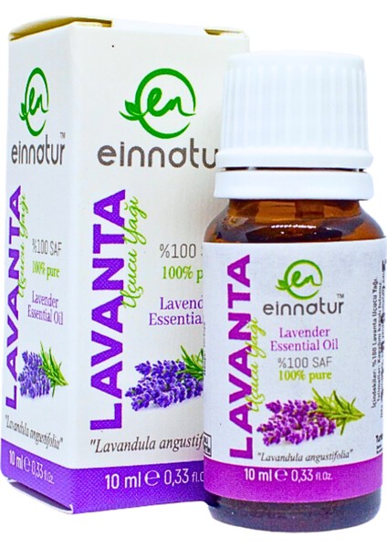 Ein Natur 2 adet Lavanta Uçucu Yağı, 10 ml, Lavandula Angustifolia, Linalol ve Linalil Asetat