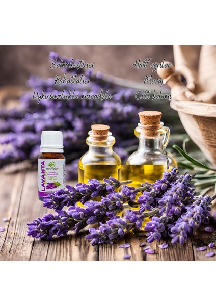 Ein Natur 2 adet Lavanta Uçucu Yağı, 10 ml, Lavandula Angustifolia, Linalol ve Linalil Asetat