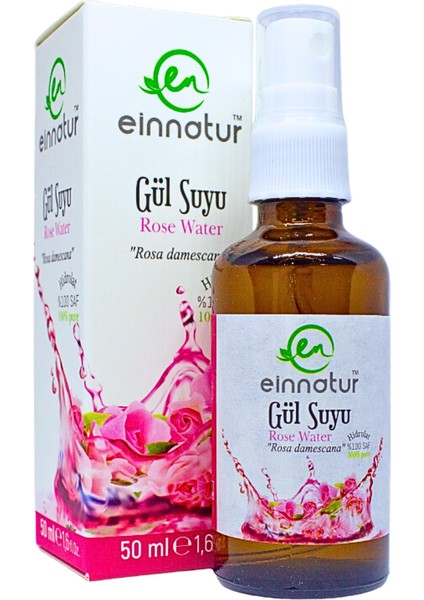 2 Adet Doğal Yağlı Gül Suyu, %100 Saf Rosa Damascena Hidrosol 50 ml