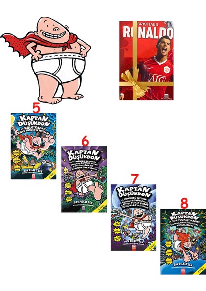 Kaptan Düşükdon Serisi - 5,6,7,8 Kitap - 4 Kitap Set - Defter Hediye
