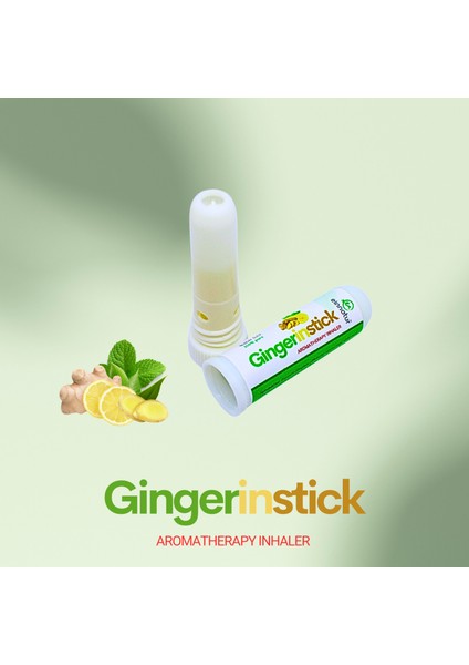 Ein Natur %100 Saf Uçucu Yağ Karışımı - Gingerinstick - Aromaterapi Koklama Tüpü, Aromatherapy Inhaler Stick, essential oil inhaler tube, zencefil, tıbbi nane, limon