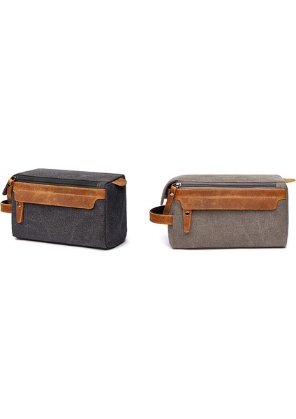 Erkekler Seyahat Kanvas Tıraş Setleri Kozmetik Makyaj Organizatör Kadın Makyaj Çantası Çift Bölmeli Kosmetyczka Güzellik Durumda Siyah (Yurt Dışından) fiyatları