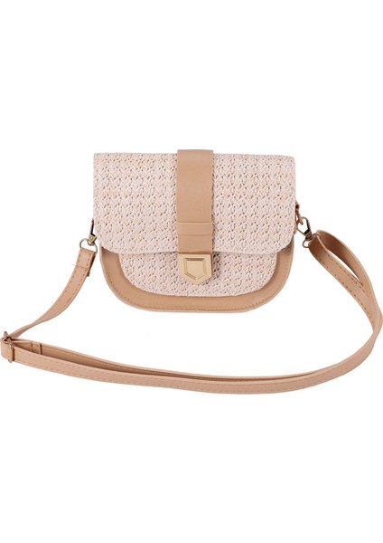 Hasır Çanta Dokuma Kadın Moda Basit Küçük Taze Bir Omuz Messenger Batı Tarzı Eyer Çantası (Haki) (Yurt Dışından) modelleri