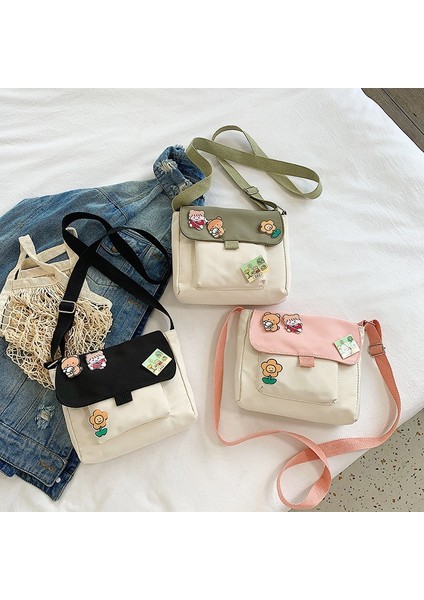 Kore Sevimli Küçük Çanta Yumuşak Kardeş Kız Kalp Öğrenci Omuz Japon Harajuku Messenger Kadın Siyah (Yurt Dışından) modelleri