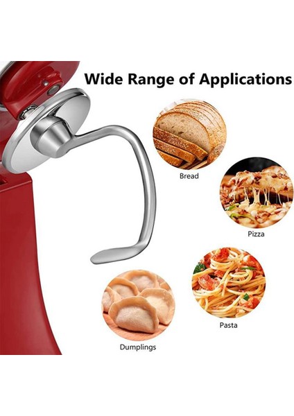 Gui Xulian Paslanmaz Çelik Kase Hamur Kancası 4.5-5quart Tilt Kafalı Mikser Mikser Un Kek Için Stand Mikser (Yurt Dışından)