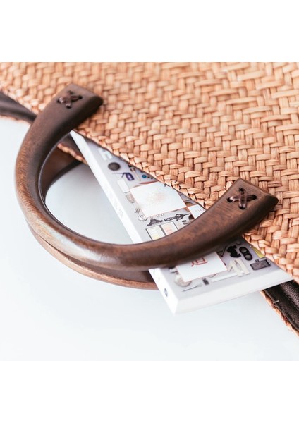 El Yapımı Hasır Çanta Retro Rattan Dokuma Kullanışlı Plaj Dokuma Kadın Çanta-Büyük (Yurt Dışından) fırsatları