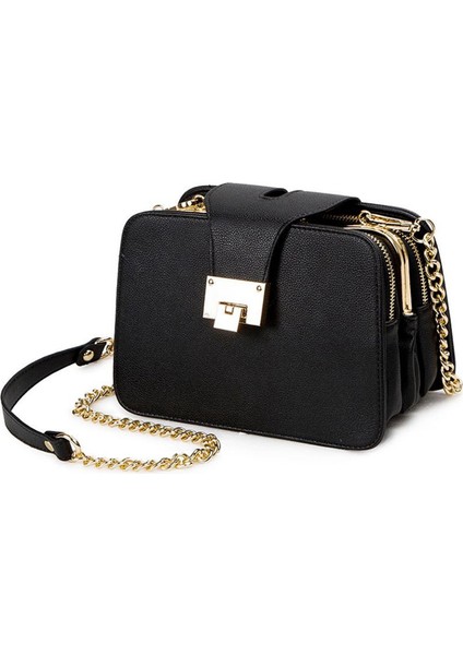 Bahar Kadın Omuz Çantası Zincir Askı Flap Çanta Debriyaj Bayan Haberci Çanta Metal Toka ile (Yurt Dışından)