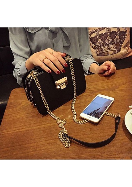 Bahar Kadın Omuz Çantası Zincir Askı Flap Çanta Debriyaj Bayan Haberci Çanta Metal Toka ile (Yurt Dışından) modelleri