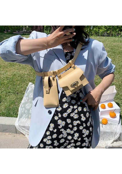 Kadın Lüks Kemer Çantası Kadın Yüksek Kaliteli Deri Flap Fanny Paketi Omuz Crossbody Göğüs Çantası, Siyah (Yurt Dışından) modelleri