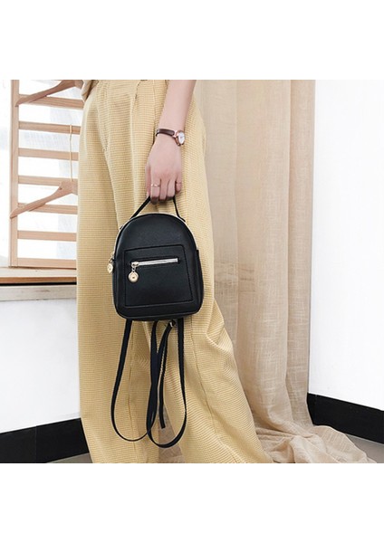 Kadınlar Için Sevimli Sırt Çantası Deri Mini Sırt Çantaları Cabrio Omuzdan Askili Çanta Çanta Cep Telefonu Messenger Crossbody Çanta, Siyah (Yurt Dışından) fırsatları