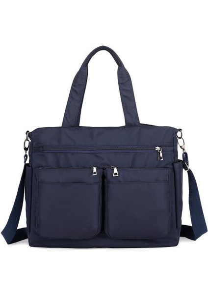 Yeni Bayanlar Moda Su Geçirmez Naylon Rahat Omuz Çantası Mumya Büyük Kapasiteli Taşınabilir Messenger Lacivert (Yurt Dışından)