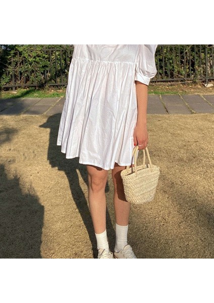 Yaz El Yapımı Küçük Dokuma Çanta Mısır Kabuğu Çanta Sepeti Saman Rattan Ebeveyn-Çocuk Çocuk Çanta (Yurt Dışından) fırsatları