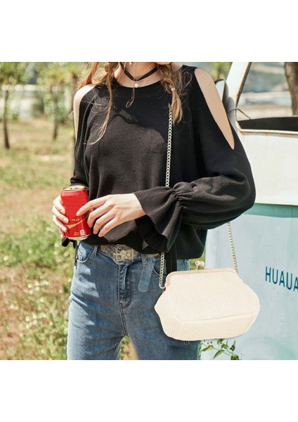 Küçük Crossbody Boho Çanta Kadınlar Için Akşam Debriyaj Çile Bayan Çanta Kadın Saman Plaj Rattan Messenger Çanta (Haki) (Yurt Dışından) fiyatları