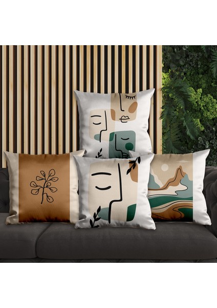 Modern Tasarımlı 4'lü Yastık Içi ve Kırlent Kılıfı 45CM 113762