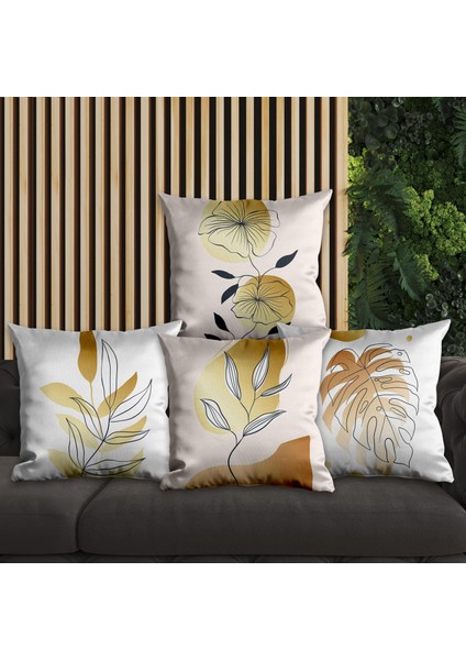 Çiçek Tasarımlı 4'lü Yastık Içi ve Kırlent Kılıfı 45CM 113752
