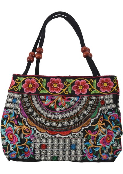 Çin Tarzı Kadın Çanta Nakış Etnik Yaz Moda El Yapımı Çiçekler Bayanlar Tote Omuz Çantaları -Vücut (Çiçekler) (Yurt Dışından) fırsatları