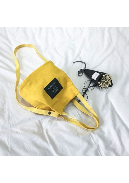 Moda Kadın Kanvas Çanta Omuz Çantası Tote Çanta Sevimli Seyahat Kovası Sarı (Yurt Dışından) modelleri