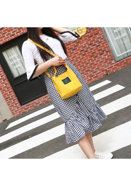 Moda Kadın Kanvas Çanta Omuz Çantası Tote Çanta Sevimli Seyahat Kovası Sarı (Yurt Dışından) fırsatları