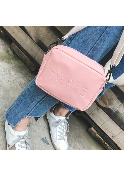 Pu Küçük Kare Çanta Sanat Fırçalama Mini Omuz Messenger Pembe Kore Versiyonu (Yurt Dışından) fırsatları