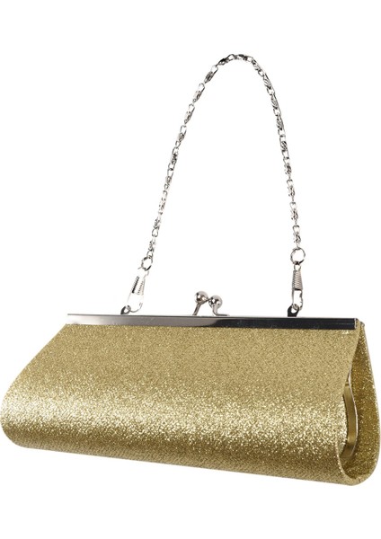 Kadın Glitter Debriyaj Çanta Akşam Parti Düğün Ziyafet Çanta Omuz Çantası (Altın) (Yurt Dışından)
