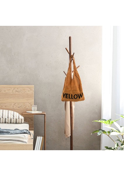 Basit Örme Dokuma Büyük Kapasiteli Omuz Çantası Renk Kelimeleri Katı Tek El Çantası Sarı (Yurt Dışından) fiyatları