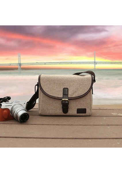 Retro Fotoğraf Kamera Çantası Kılıf Kapak 200D 77D 7d 80D 800D 1300D 6d 70D 760D 750D 700D 600D 100D 1200D 1100D SX540 (Haki) (Yurt Dışından) fırsatları