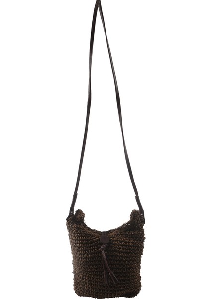 Kumaş Çantalar Omuz Saman Yaz Kadın Crossbody Çanta Kanvas Plaj Seyahat Çantası Kahverengi (Yurt Dışından) fırsatları