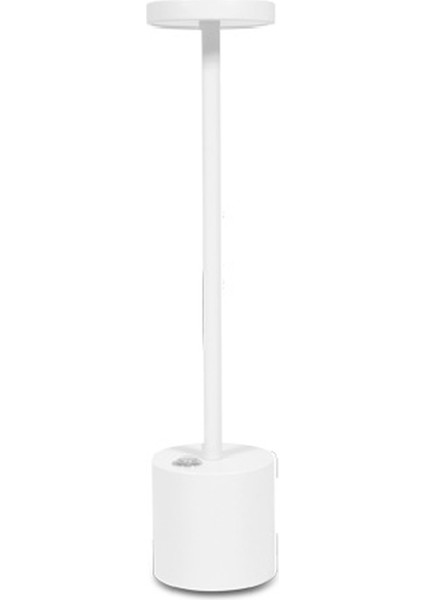 LED Şarj Edilebilir USB Masa Lambası Akülü Dokunmatik Karartma Masa Lambası Bar Ktv Otel Oturma Odası Gece Lambası Abd Plug Beyaz (Yurt Dışından)